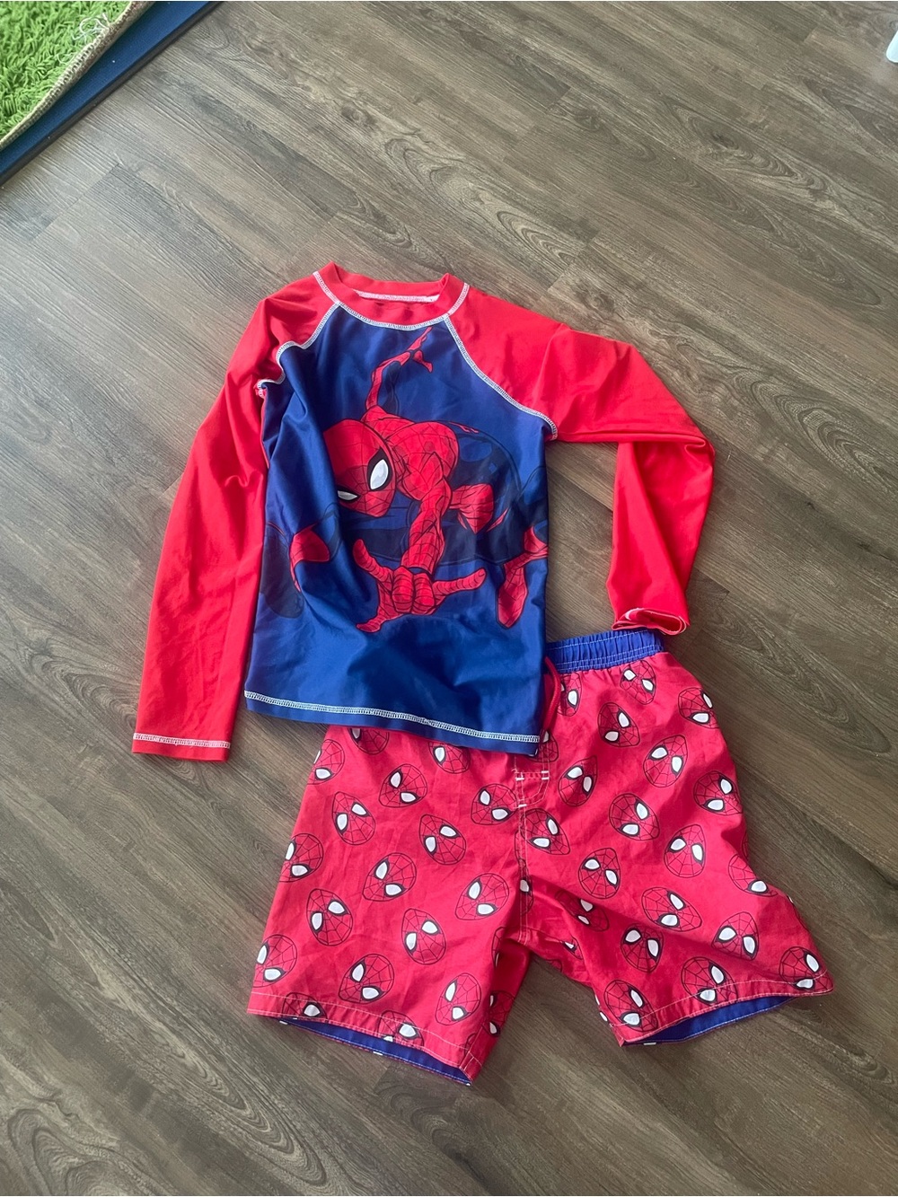 Marvel Kids Red and Blue Spider-Man Rashguard Swim Set